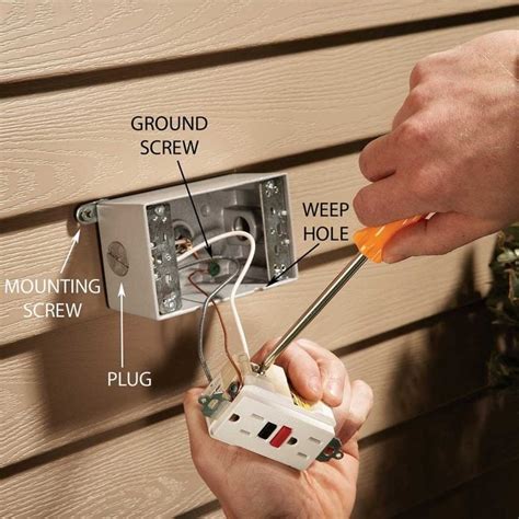 how to install outdoor electrical outlet box|install outdoor outlet on post.